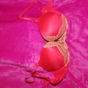 Victoria's Secret, Bombshell Plunge bra, orange and gold, size 36C